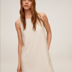 Mango Cream Off White Tweed Dress NWT